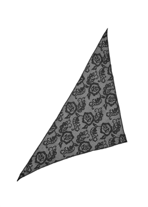 Croflora triangle scarf Sort Becksøndergaard 